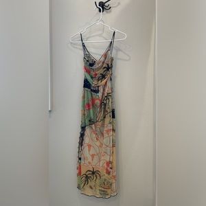 UO Wild Side Mesh Slip Dress